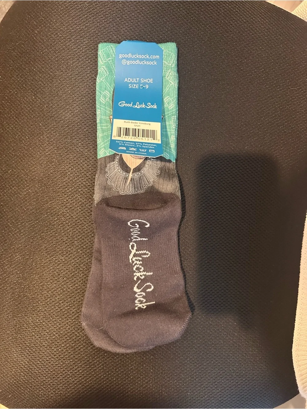 Teal Graphic Crew Socks - Ruth Bader Ginsburg
